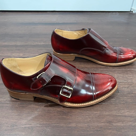 The Office of Angela Scott - Mr. Colin Red Leather Double Monk Strap Oxford - 40 - Picture 10 of 14